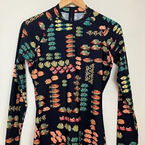 J Crew Women’s Rash Guard Fish Print Medium